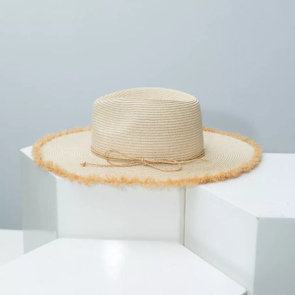 Frayed Brim Straw Hat