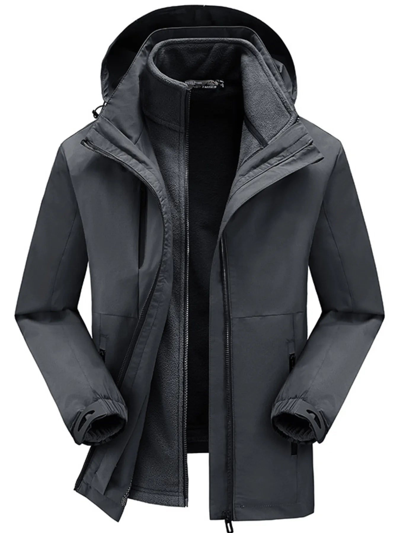 Men's Plus Size Zip Up Hooded Jacket