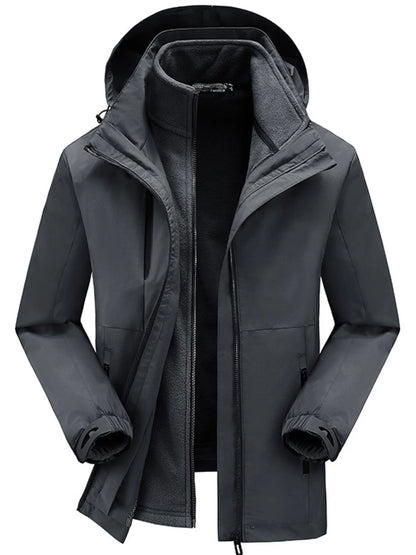 Men's Plus Size Zip Up Hooded Jacket