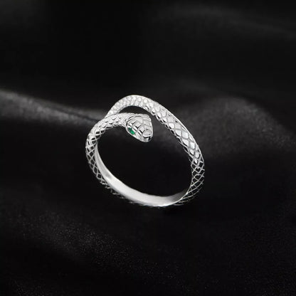 925 Sterling Silver Snake Bypass Ring