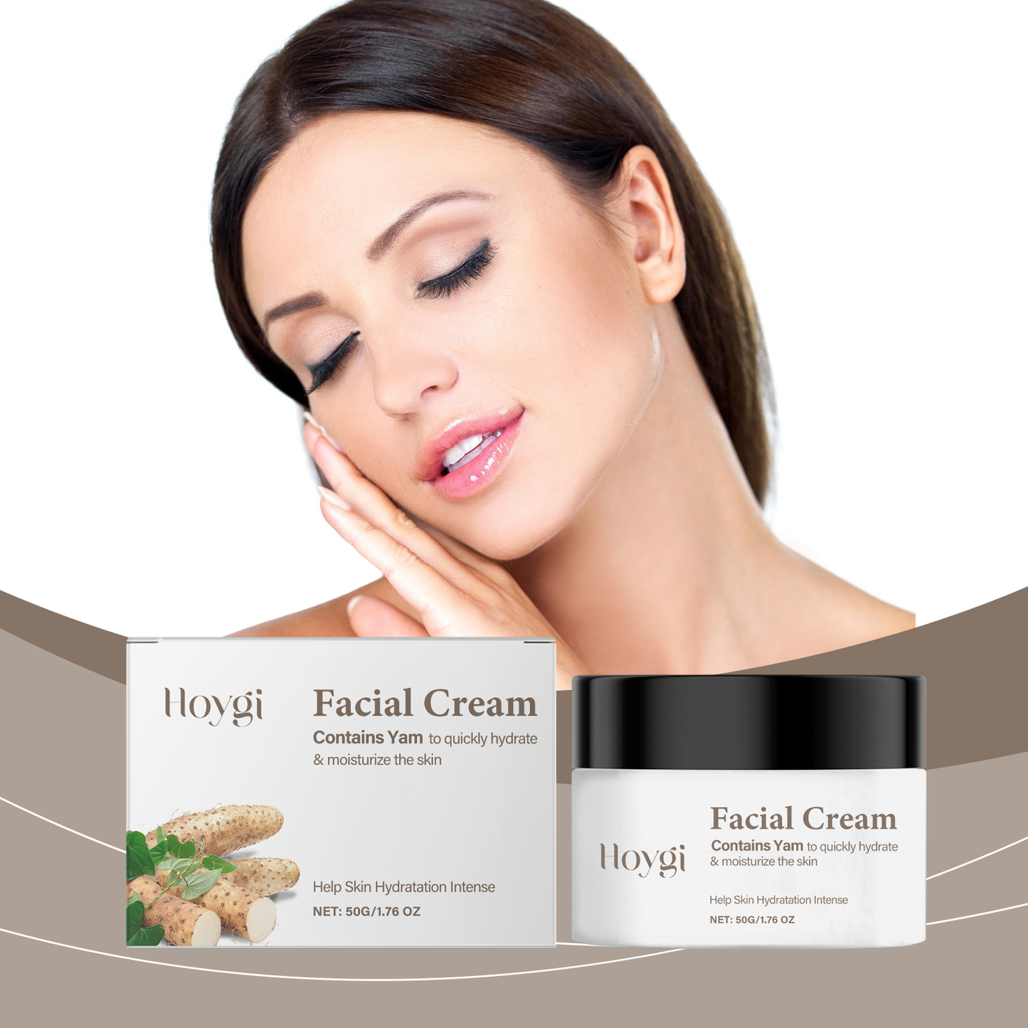 Hoygi Yam Cream, Moisturizes, Hydrates And Soothes Facial Skin With Balanced Care Cream