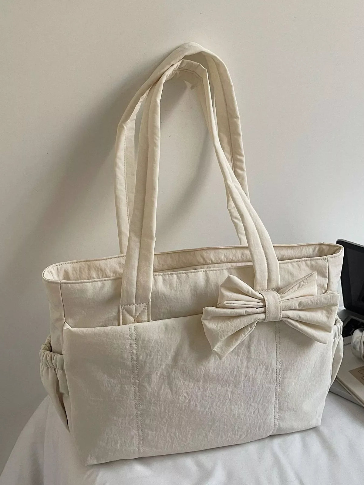 Bow Accent Tote Bag