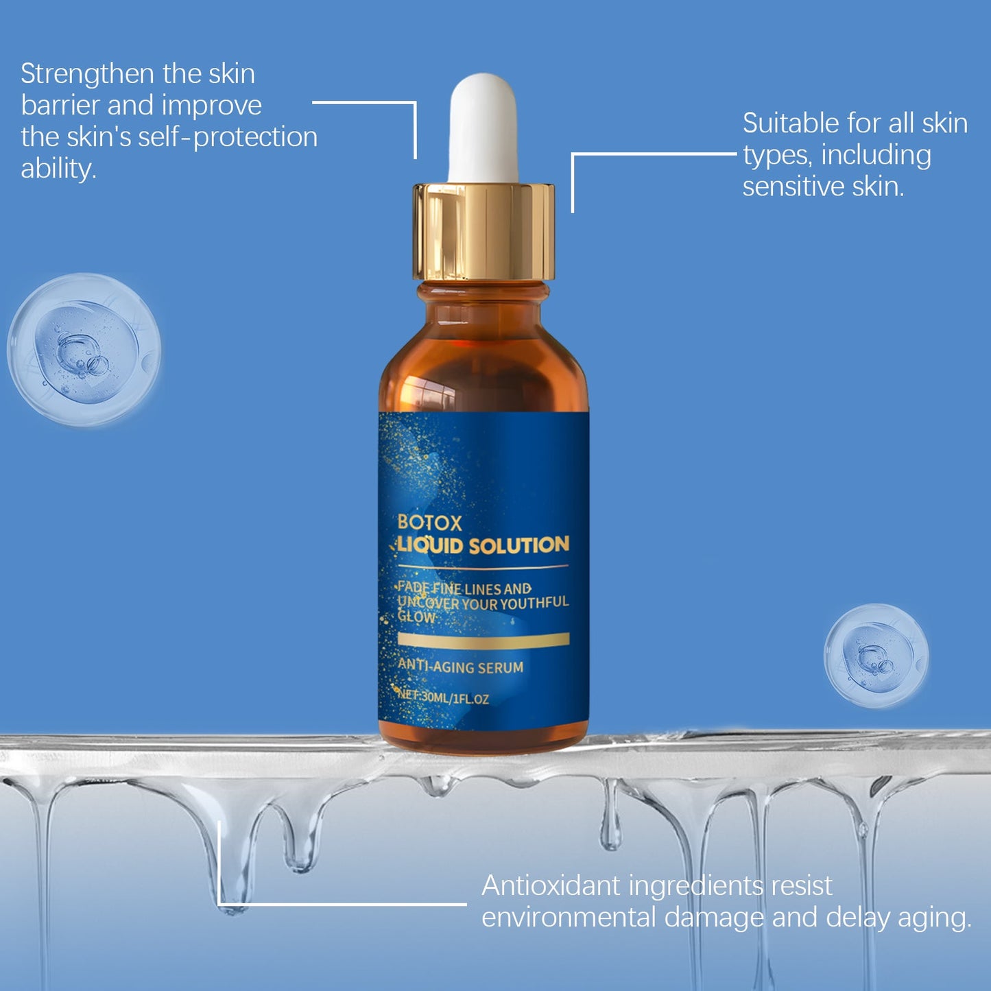 AMZ Firming And Elastic Essence Gently Nourishes Elastic Facial Skin Shine, Smooth And Moist Essence