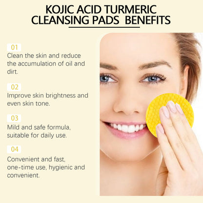 Eelhope Turmeric Acid Cleansing Pad Facial Gentle Cleansing Moisturizing Refreshing Skin Care Cleansing Pad