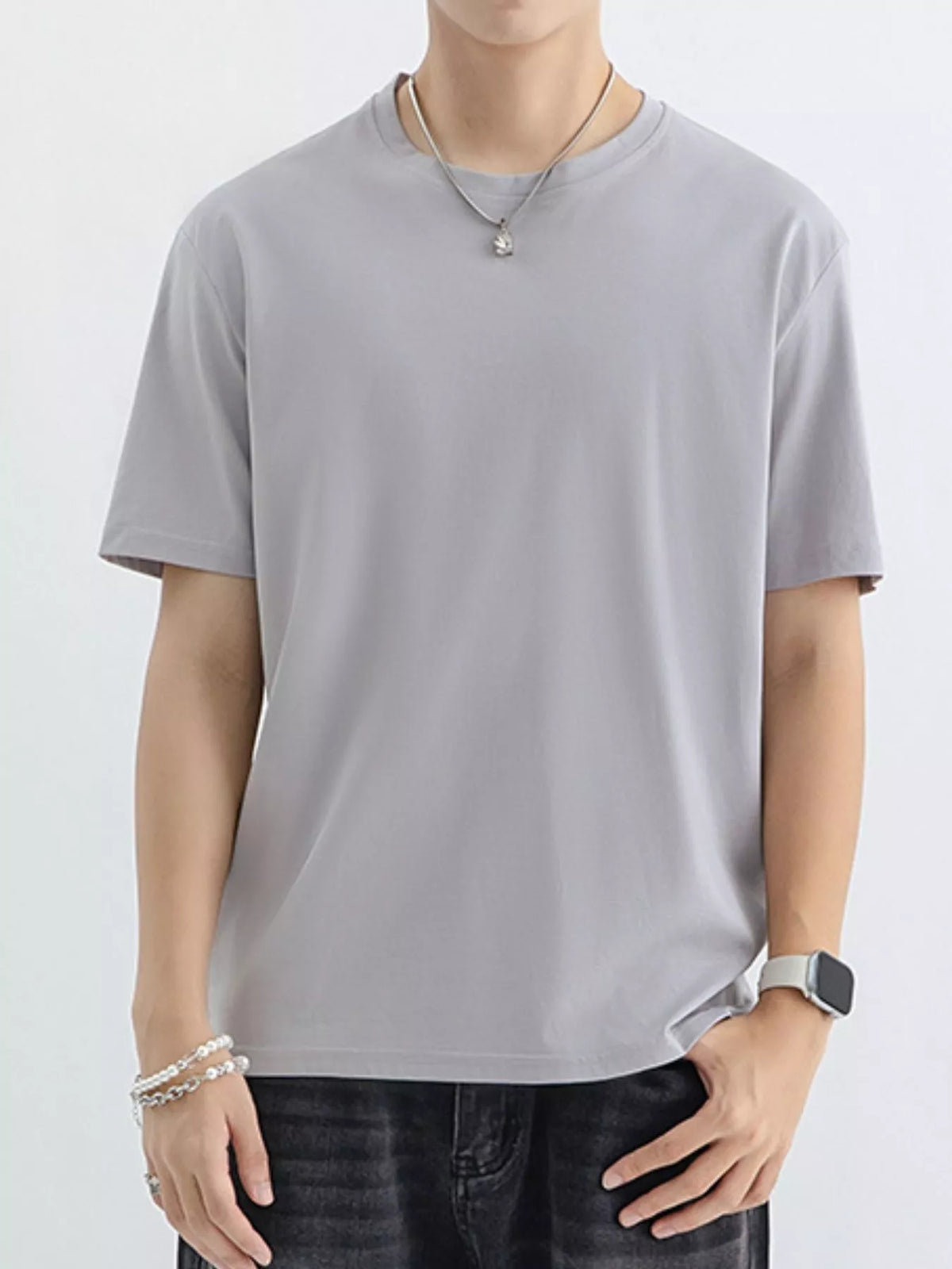 Men's Plus Size Casual Solid Color T-Shirt