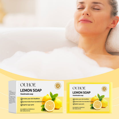 OUHOE Herbal Lemon Bath Soap Gently Cleanses Smooth Body And Skin With Refreshing Oil-Controlling Cleansing Soap