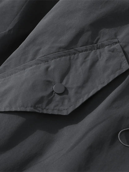 Men's Drawstring Long Sleeve Hooded Jacket