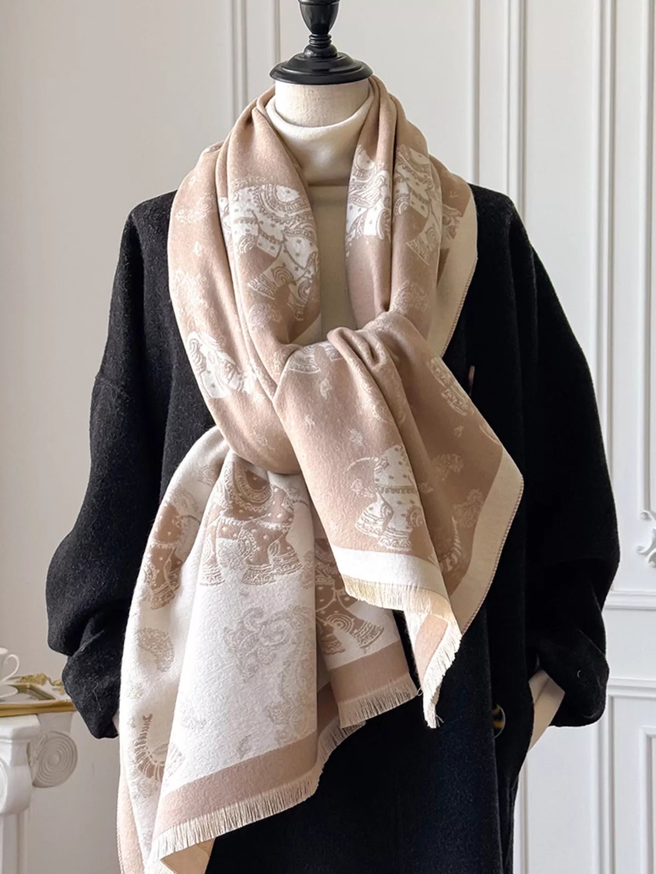Raw Hem Warm Scarf