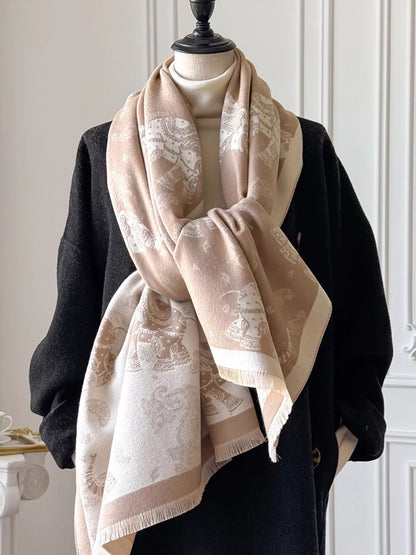 Raw Hem Warm Scarf