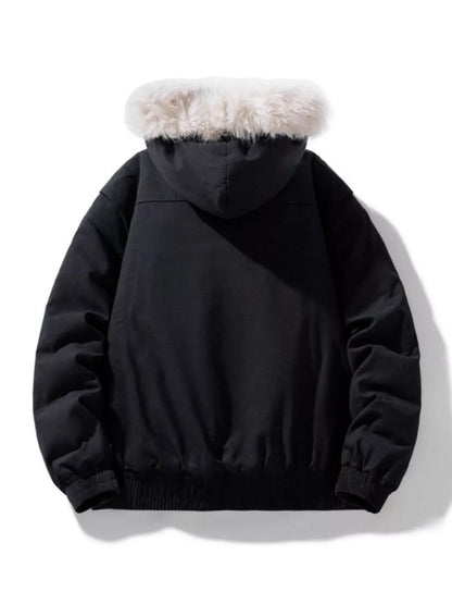 Men's Plus Size Zip Up Hooded Winter Coat