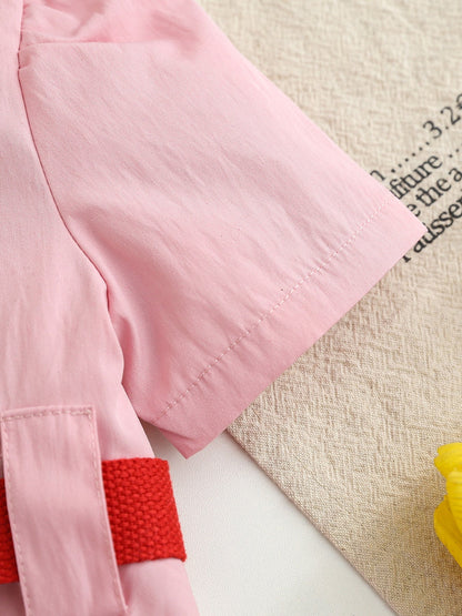Children's Baseball Embroidered Short Sleeve Dress