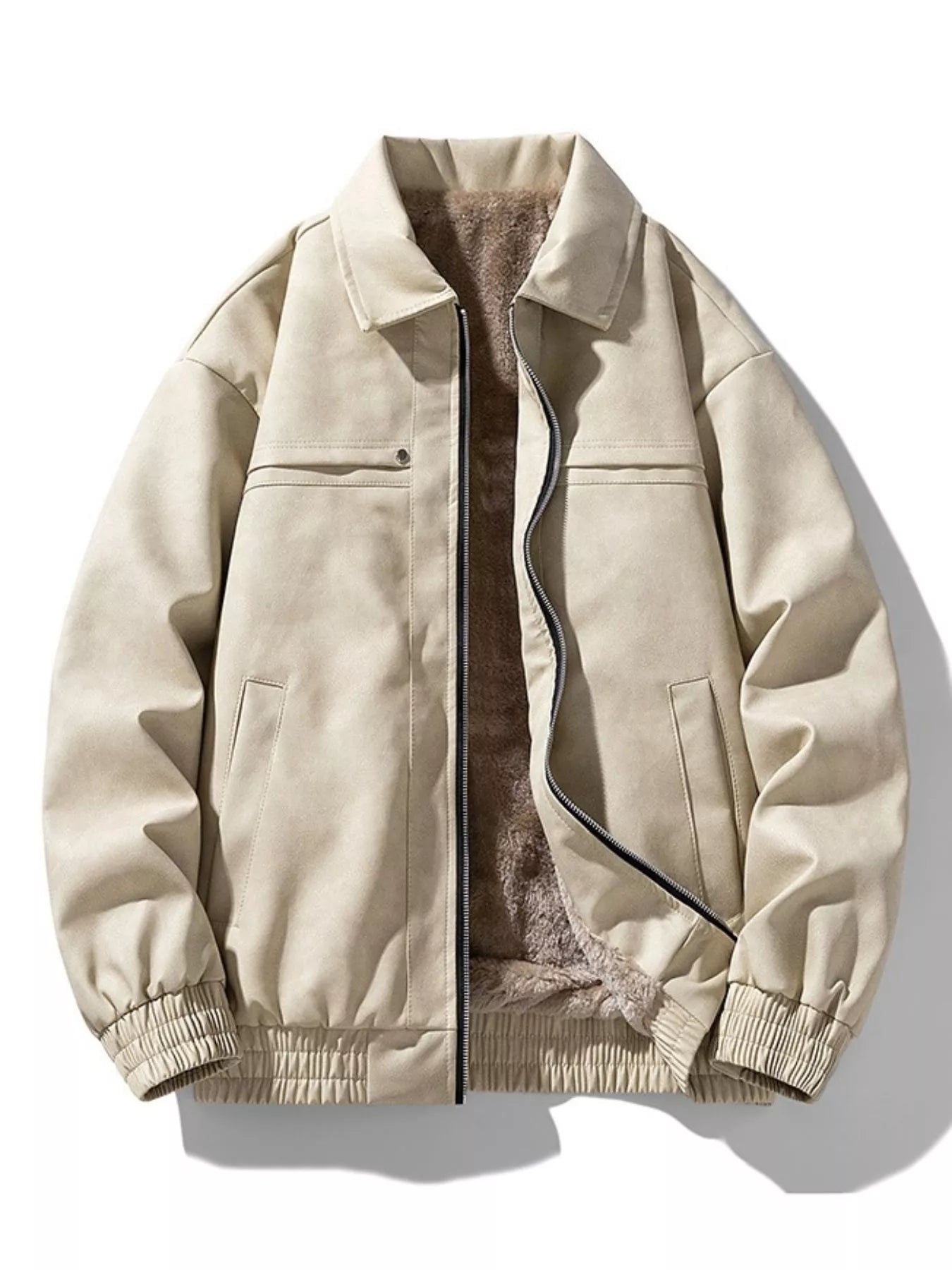 Men's Plus Size Zip Up Long Sleeve Jacket