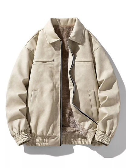Men's Plus Size Zip Up Long Sleeve Jacket