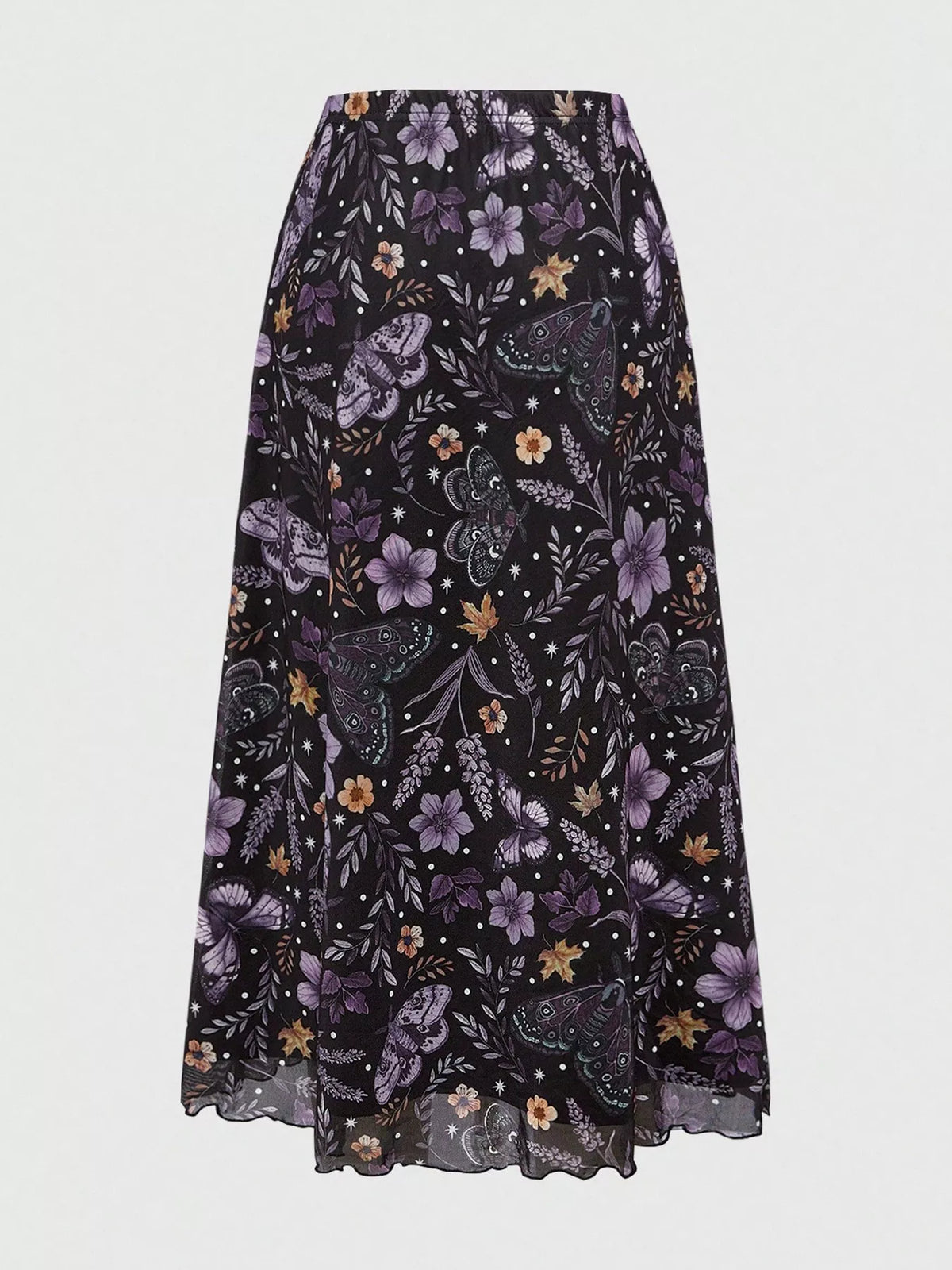 Floral Print Flowy Midi Skirt