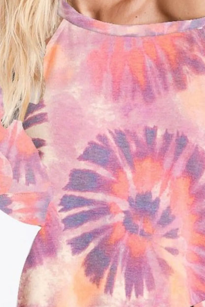 BiBi Tie Dye Print Terry T-Shirt