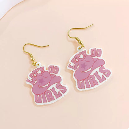 Cowgirl Hat Dangle Earrings