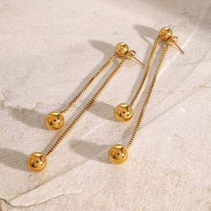 18K Gold-Plated Ball Drop Earrings