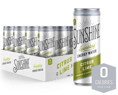 Sunshine ENRG Water, Sparkling Citrus Lime, 12 fl oz (Case of 12)