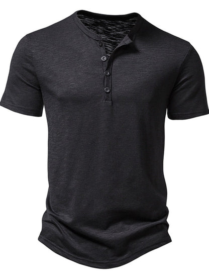 Men's Casual Button Detail T-Shirt