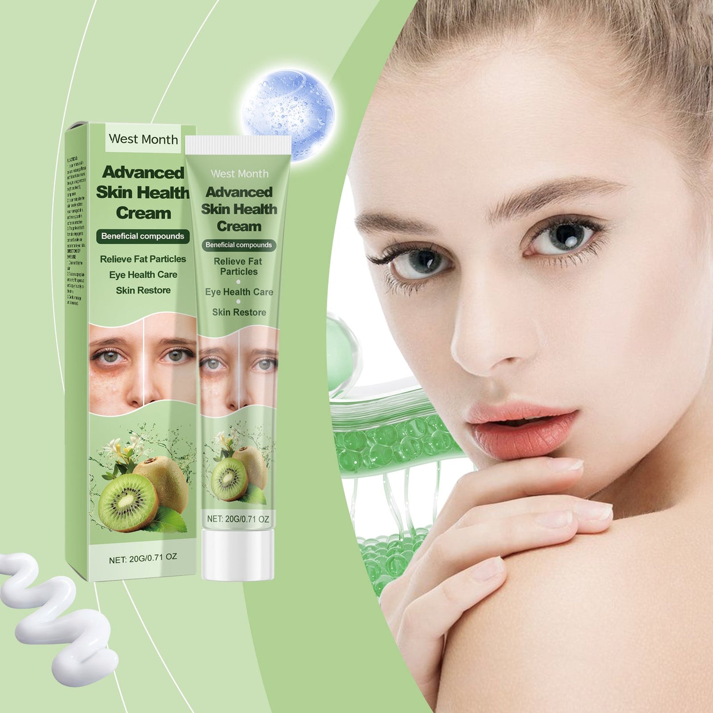 West&Month Skin Care Cream, Skin Repair Fat Granules Moisturizing Delicate And Smooth Skin Care Cream