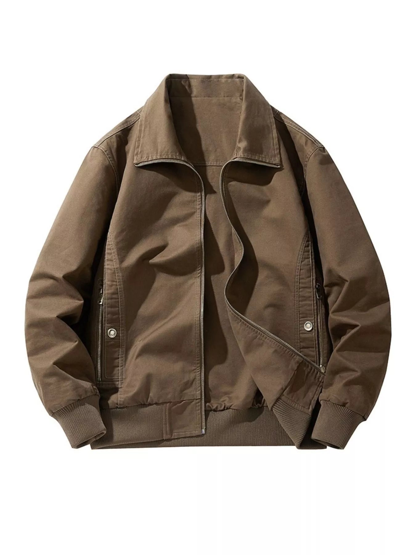 Men's Plus Size Casual Zip Up Jacket