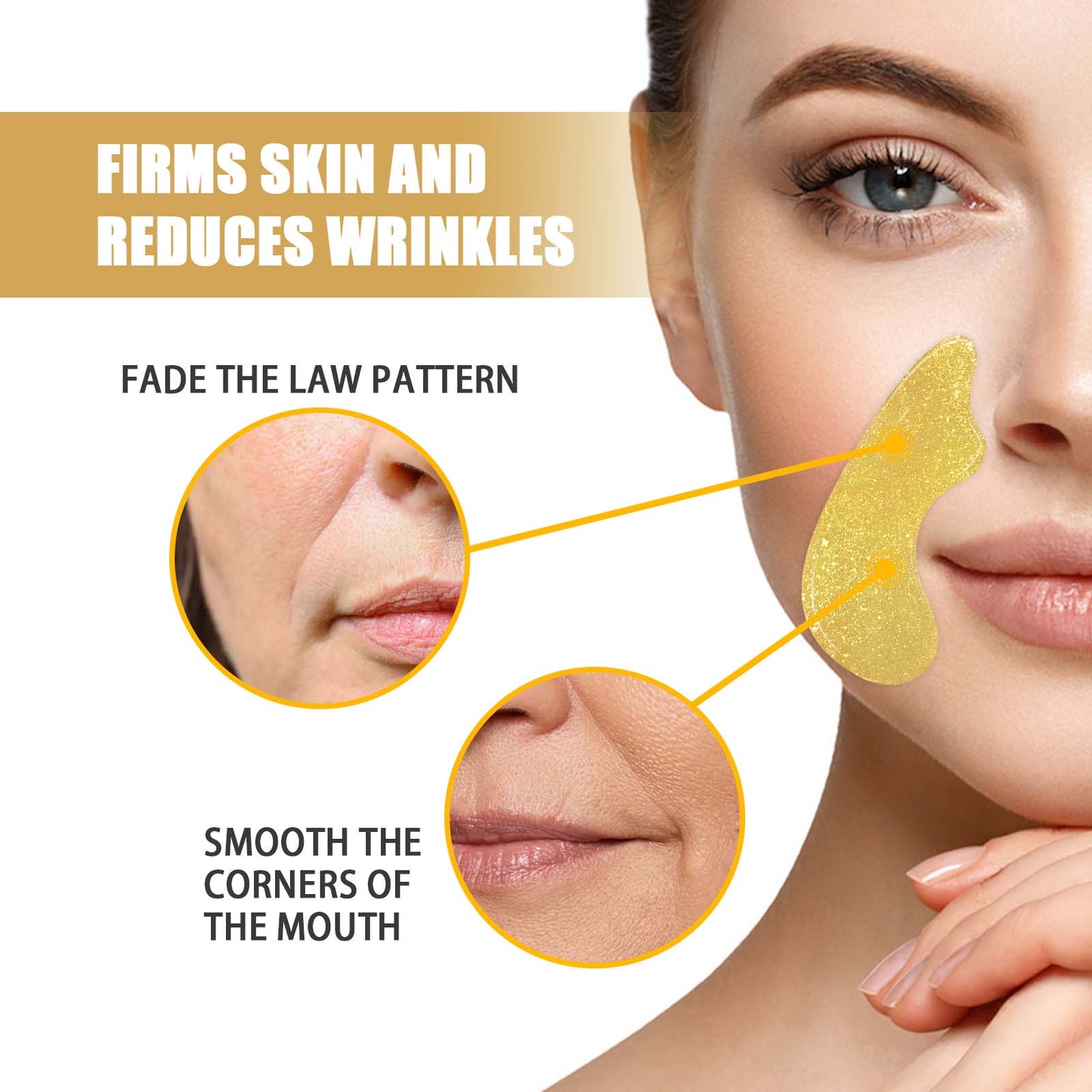 EELHOE Retinol Nasolabial Folds Patch, Nourish Skin Smooth And Delicate Skin Improves And Reduces Fine Lines
