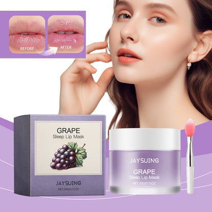 Jaysuing Grape Sleep Lip Mask, Gentle Nourishing Lip Color Bright Moisturizing Lip Skin Moisturizing Lip Mask
