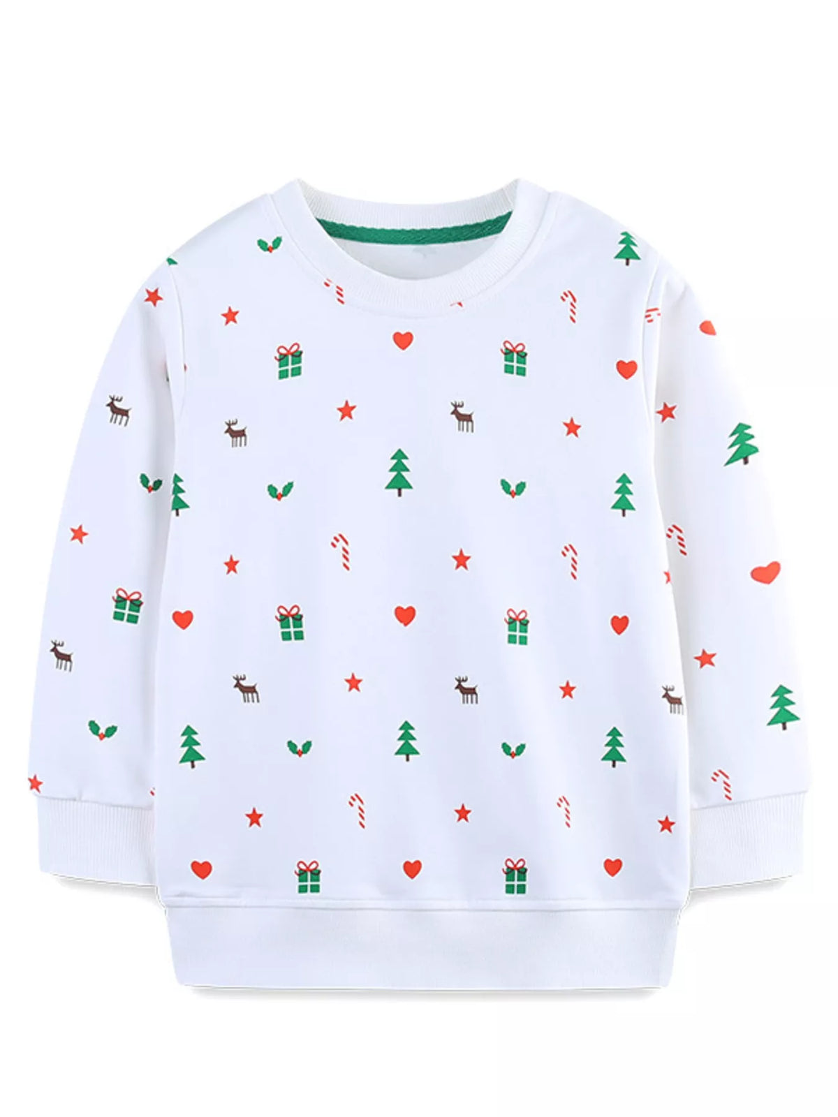 Children's Christmas Print Crew Neck Sweatshirt