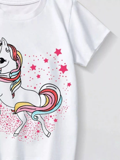 Children's Unicorn Graphic Short Sleeve T-Shirt