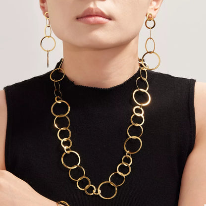 18K Gold-Plated Chain Link Statement Necklace