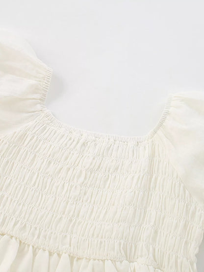 Children's Smocked Puff Sleeve Tiered Dress