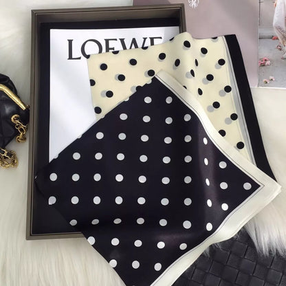 Elegant Polka Dot Silk Scarf