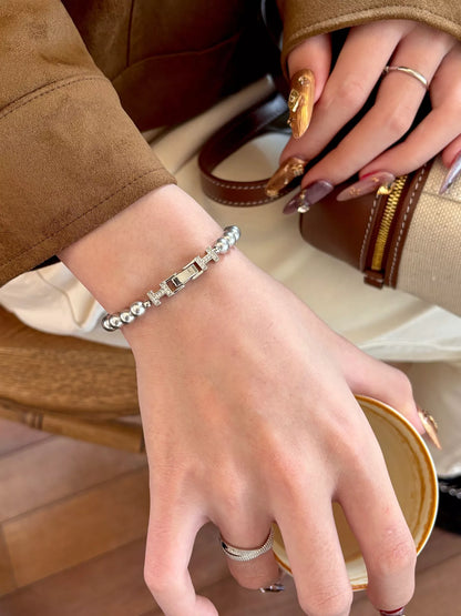 Pearl Double H Buckle Bracelet