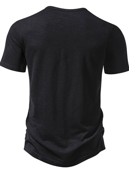 Men's Casual Button Detail T-Shirt