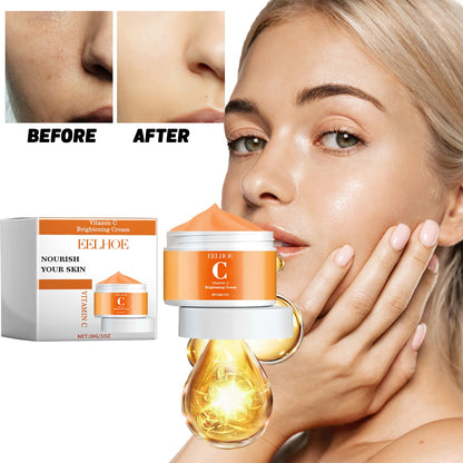 EELHOE Vitamin C Brightening Cream, Improve Drying To Reduce Fine Lines Held Acne Moist Brightens The Face Cream