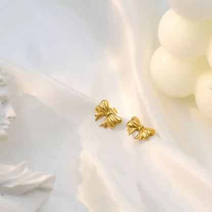 18K Gold-Plated Bow Earrings