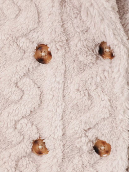 Children's Cozy Textured Double-Breasted Outerwear