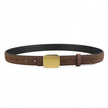Square Buckle Leather Belt