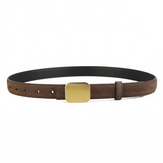 Square Buckle Leather Belt