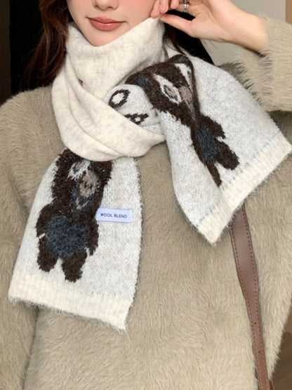 Koala Pattern Winter Scarf