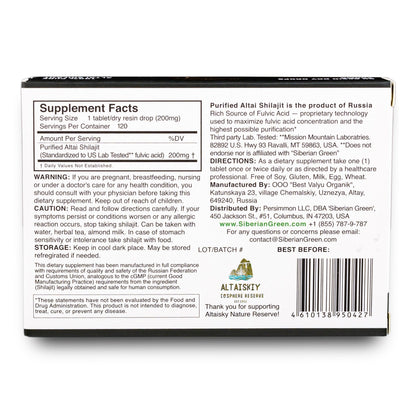 Shilajit 120 Dry Drops: Altai Golden Mountains Shilajit by Siberian Green