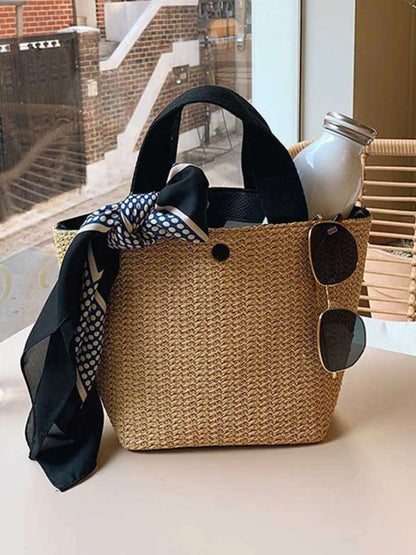 Woven Straw Tote Bag
