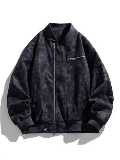 Men's Plus Size Vintage Zip Up Jacket