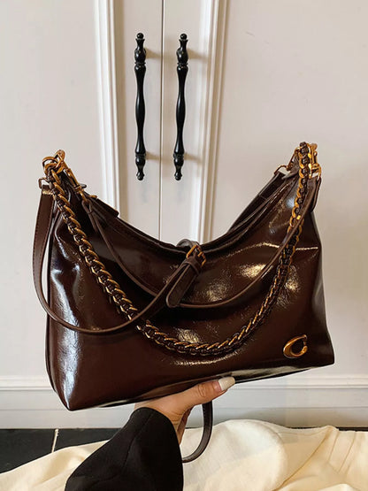Leather Chain Shoulder Bag