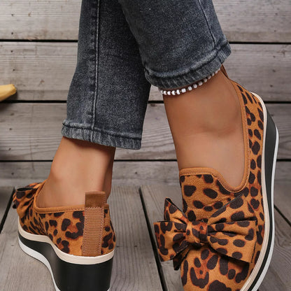 Leopard Print Platform Loafers