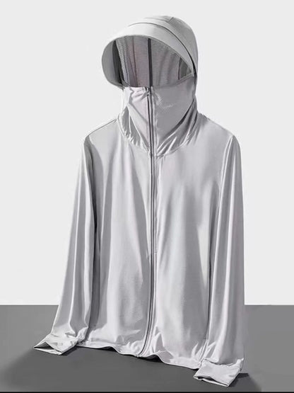 Men's Plus Size Hooded Performance Jacket with Face Shield