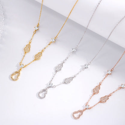 925 Sterling Silver Zircon Gourd Necklace