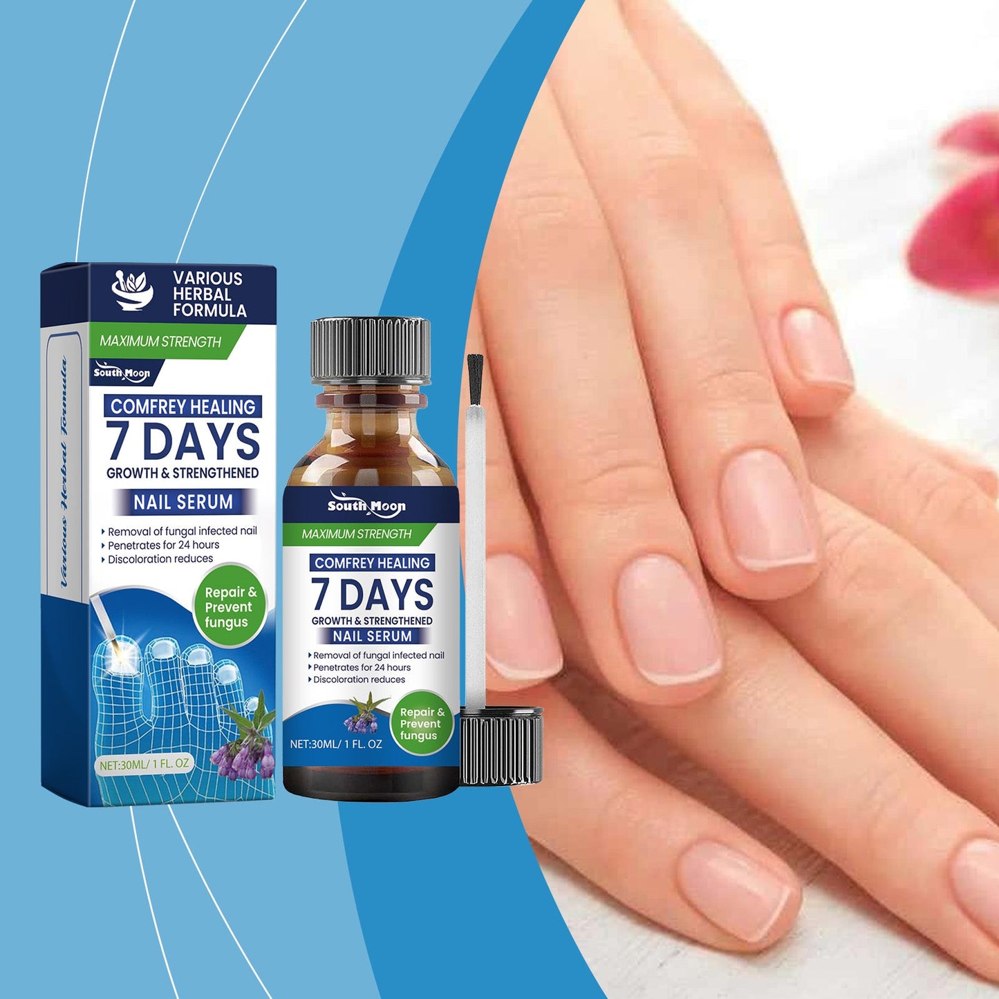 South Moon Nail Care Essence Gently Cleanses The Keratin Layer Of Nails On Hands And Feet. Brightening Nail Care Liquid