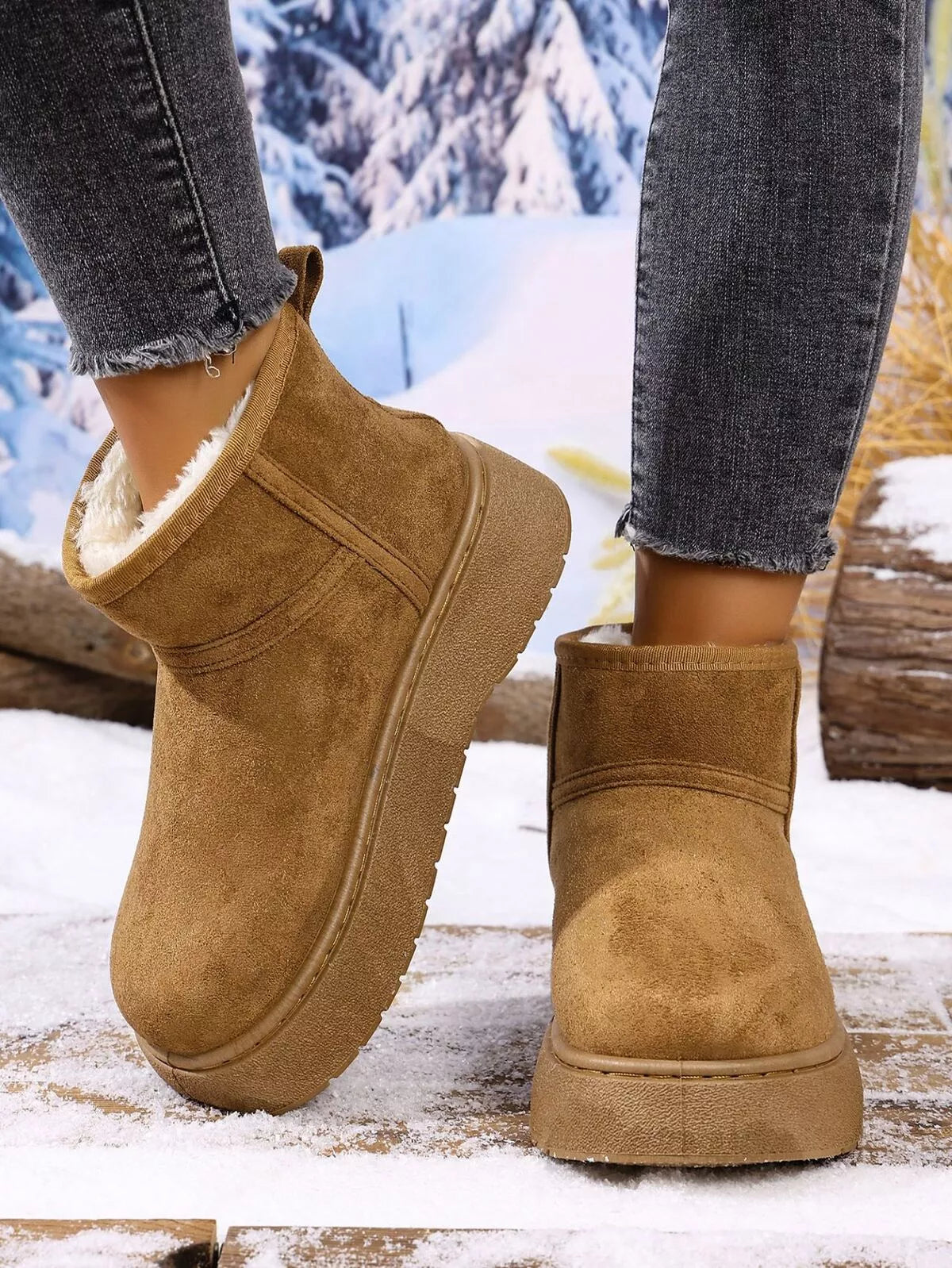 Round Toe Platform Boots