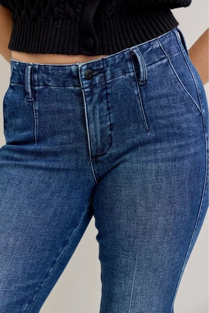 Judy Blue Full Size Mid Rise Bootcut Jeans with Welt Pockets Plus Size